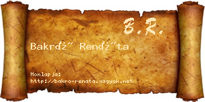 Bakró Renáta névjegykártya